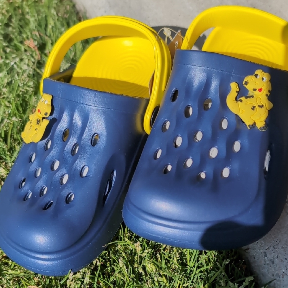 Kids Blue and Yellow Clogs